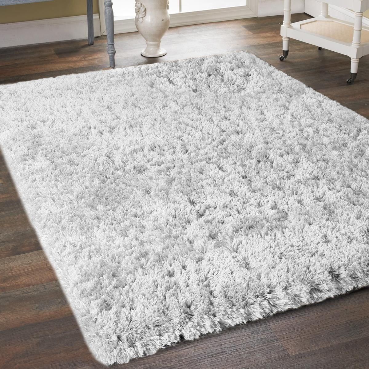 White Microfiber Soft Thick Plush Cozy Shaggy Shag Area Rug – On Sale –  Overstock – 28443312 Pertaining To White Soft Rugs (Photo 2 of 15)
