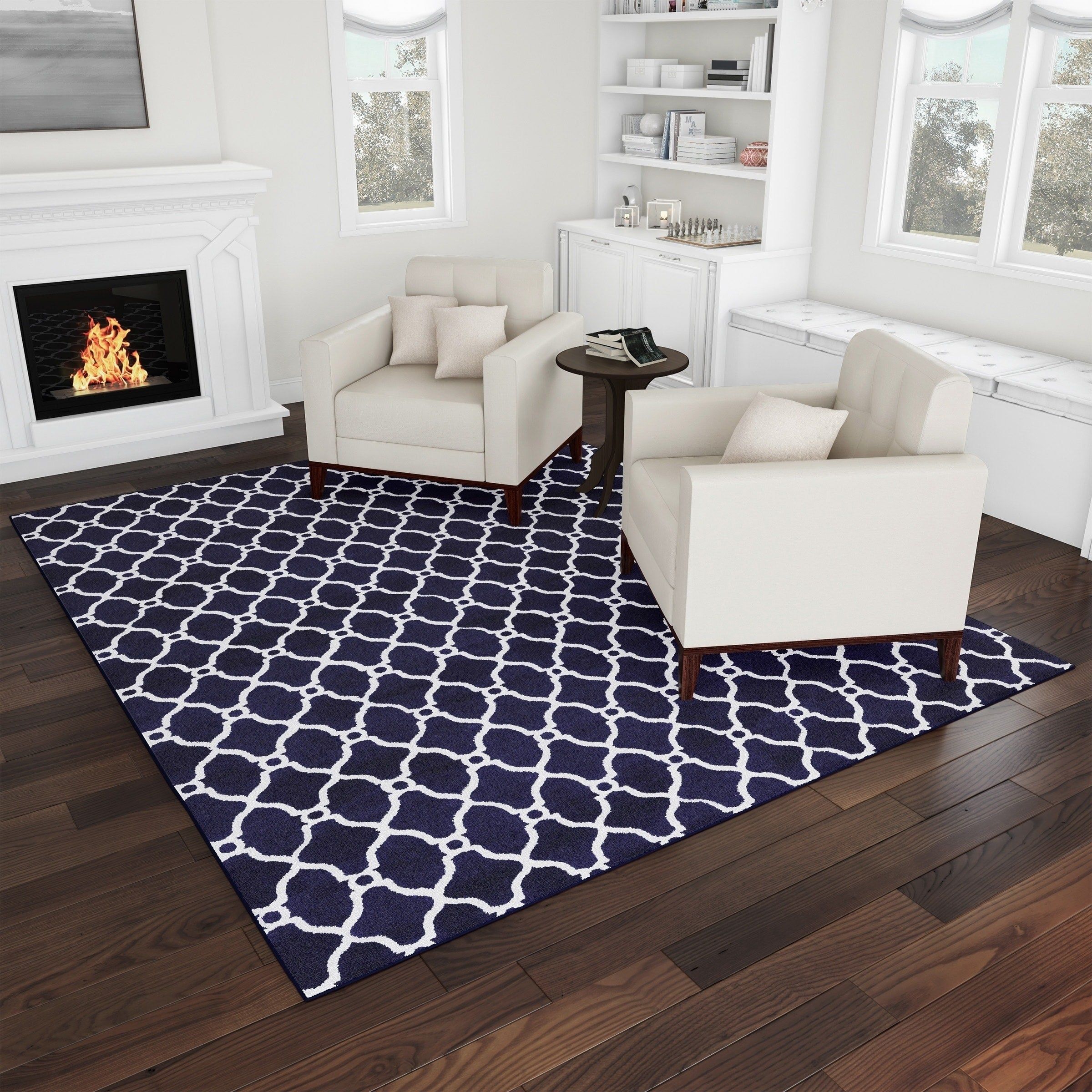 Windsor Home Lattice Area Rug  Plush Throw Carpet  Mid Century Modern  Design  Moroccan Trellis – Overstock – 10574707 Regarding Lattice Indoor Rugs (View 4 of 15)