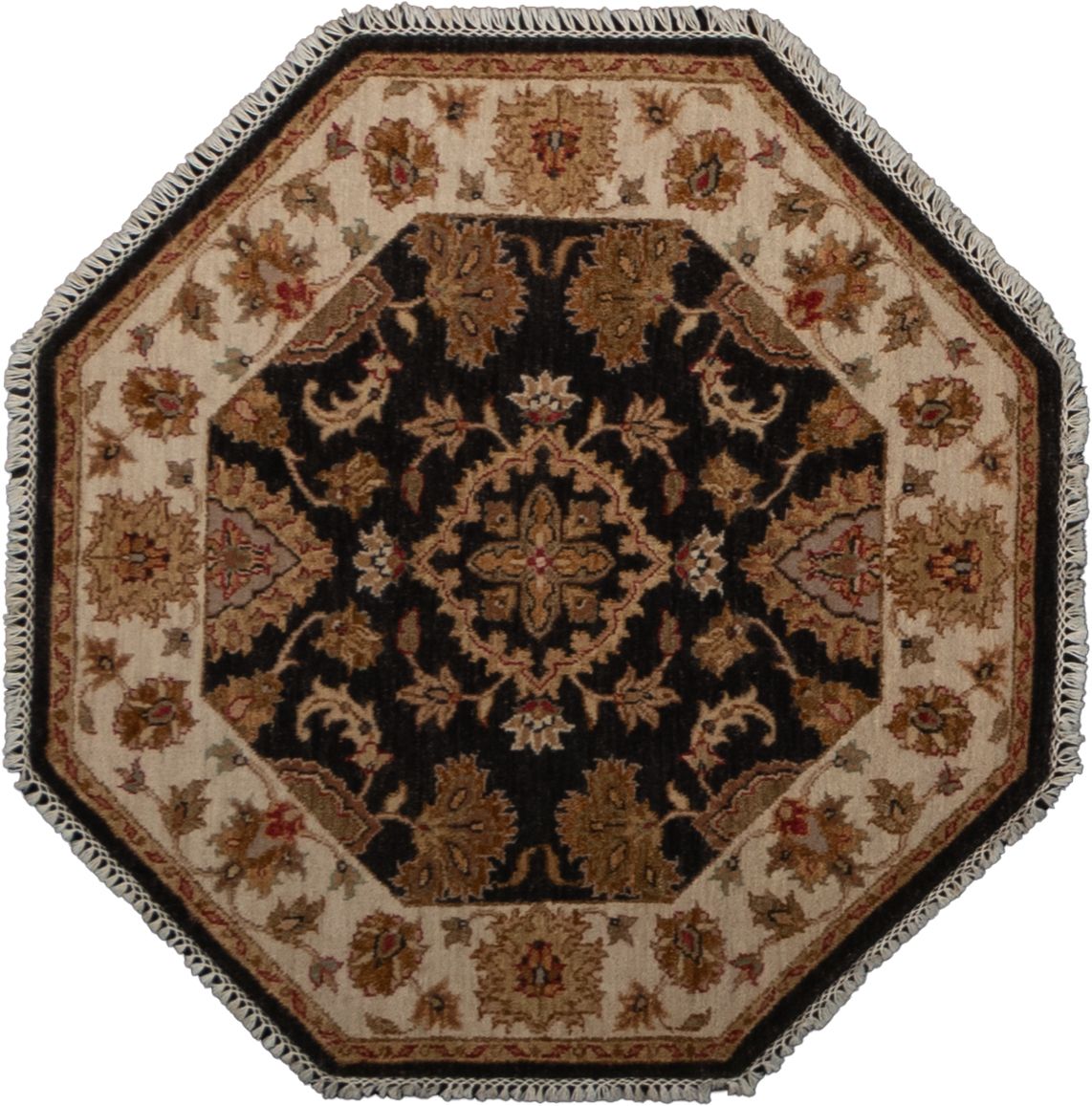 Ziegler 3' Octagon Black Wool Area Rug – 2021 Rugsimple Template Intended For Octagon Rugs (Photo 7 of 15)