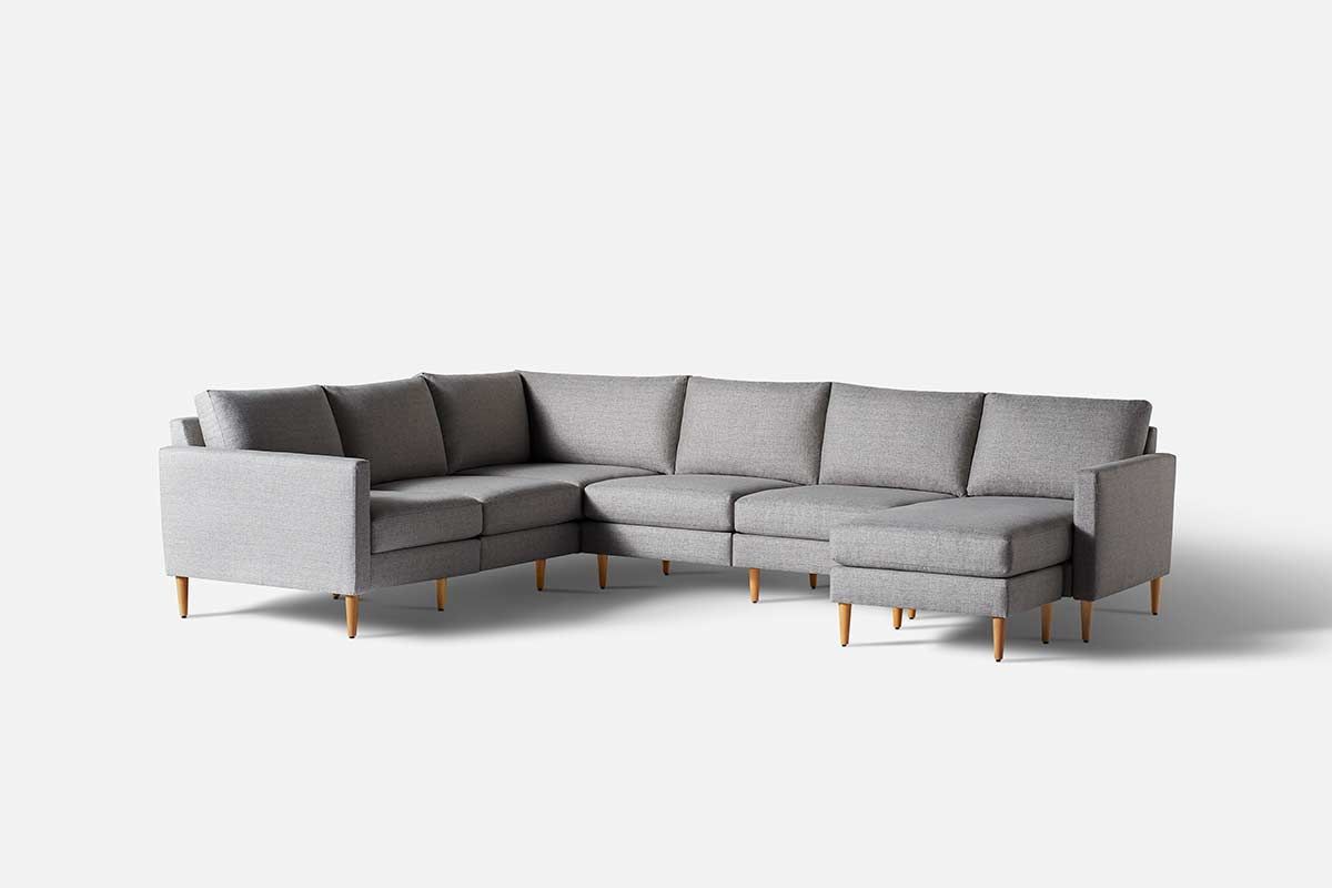 6 Seat Corner Sectional With Chaise – Allform Regarding 6 Seater Modular Sectional Sofas (Photo 9 of 15)