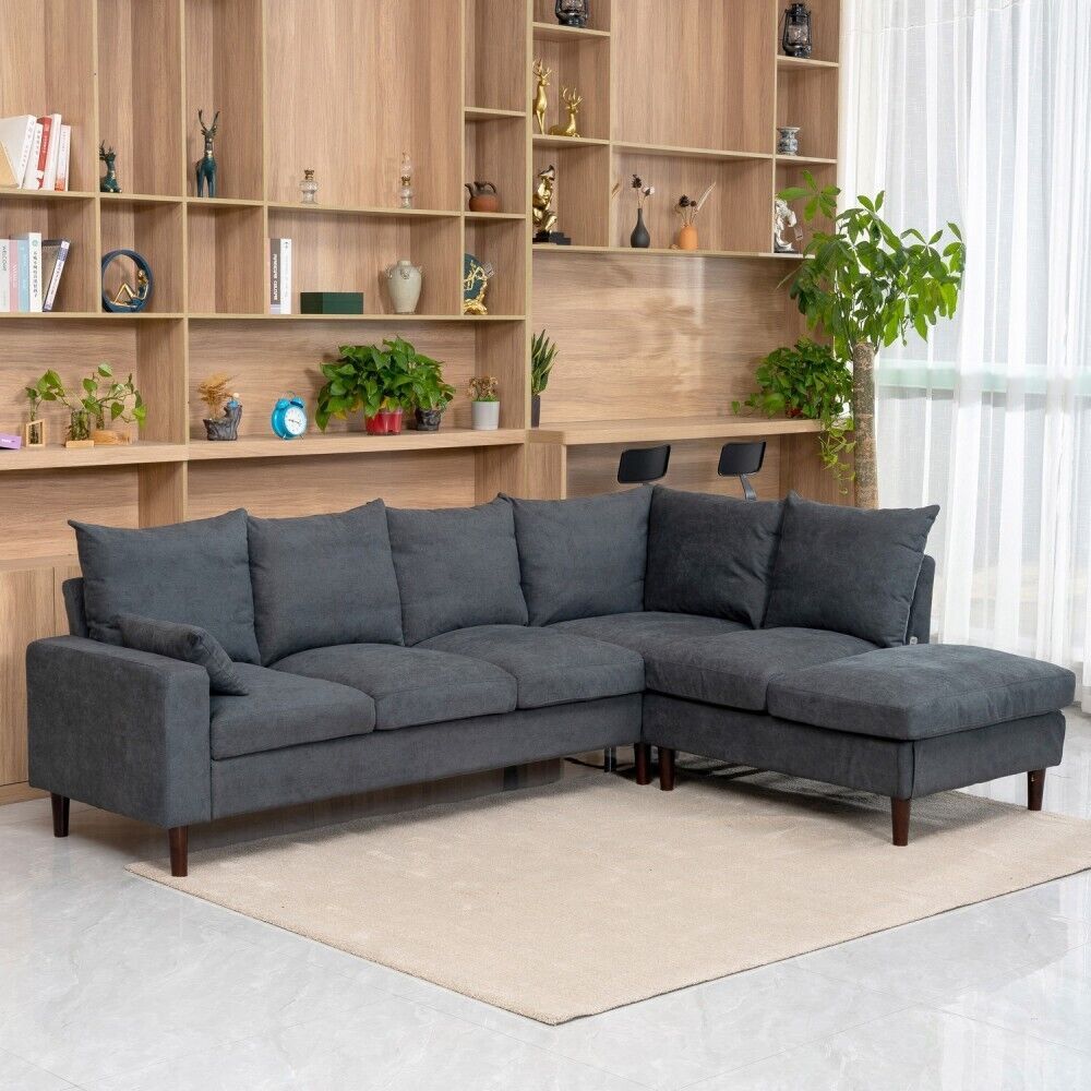 6 Seat Sectional Sofa Couch,L Shaped Convertible Sofa Couch With Usb Port  Chaise | Ebay In 3 Seat L Shape Sofa Couches With 2 Usb Ports (Photo 13 of 15)