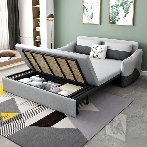 67.7'' Rolla Modern Full Sleeper Sofa Linen Upholstered Convertible Sofa  With Storage Homary Inside Sleeper Sofas With Storage (Photo 11 of 15)
