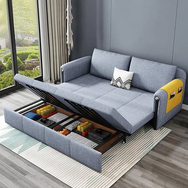 76.8'' Contemporary Cotton&Linen Full Sleeper Sofa Convertible Storage Sofa  Bed Homary Intended For Sleeper Sofas With Storage (Photo 1 of 15)