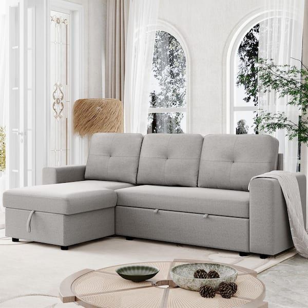 90 In. Reversible Pull Out Full Size Sleeper Sofa | Ubuy France Throughout Reversible Pull Out Sofa Couches (Photo 3 of 15)