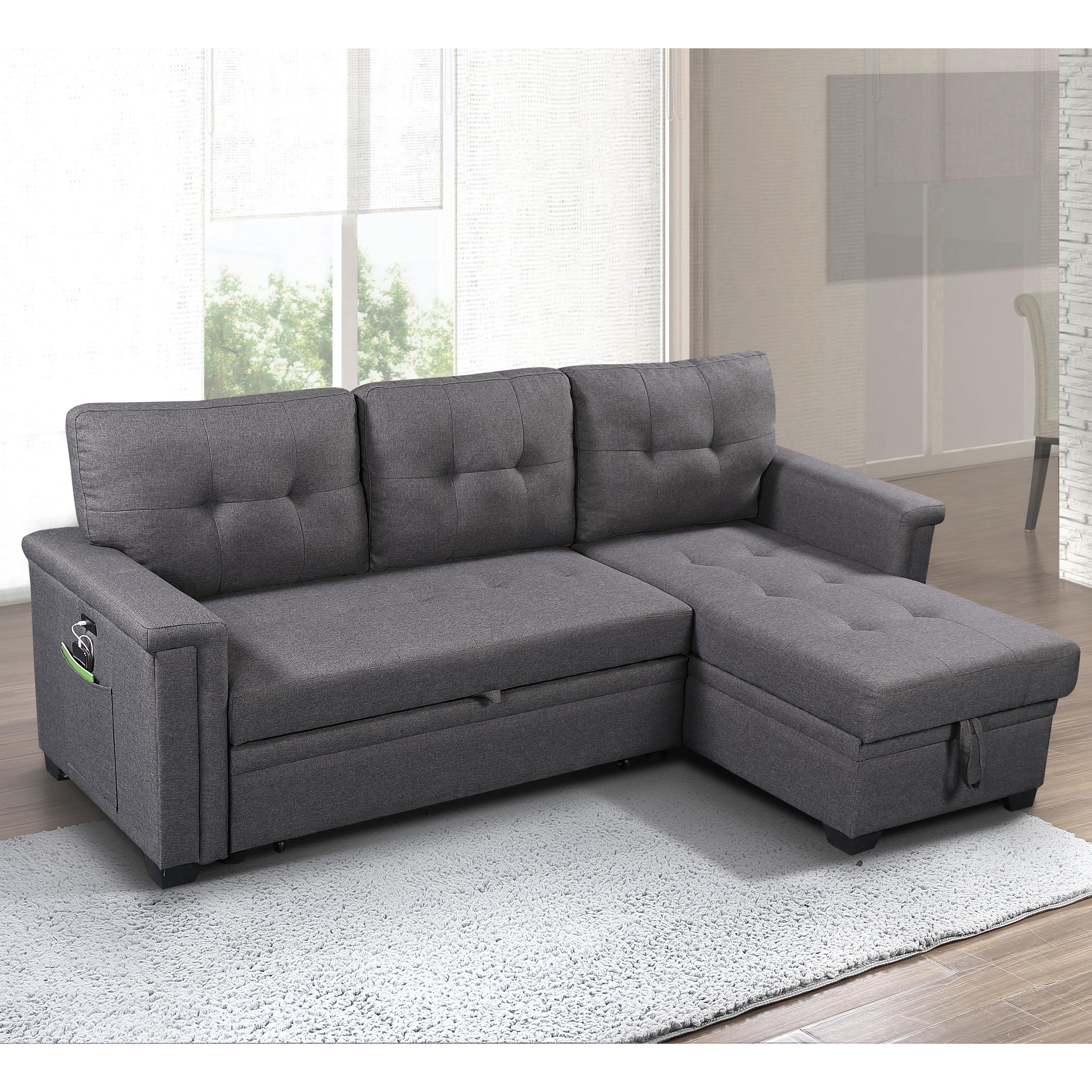 Ashlyn Reversible Sleeper Sofa With Storage Chaise – – 30144937 With Sleeper Sofas With Storage (View 2 of 15)