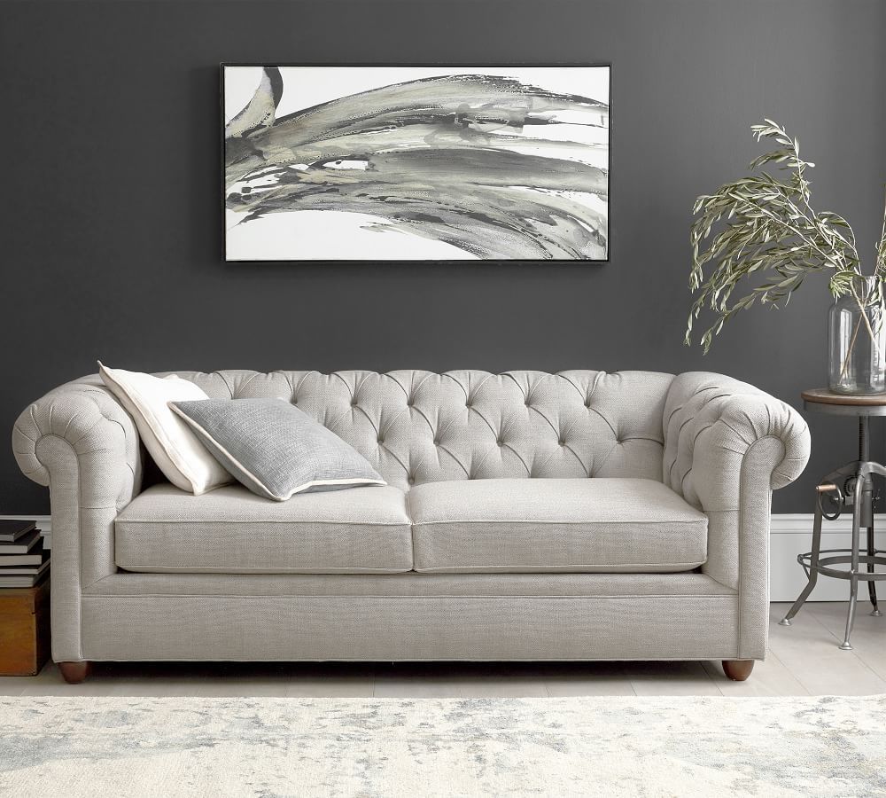 Chesterfield Roll Arm Upholstered Sleeper Sofa | Pottery Barn For Sofas With Rolled Arm (Photo 14 of 15)