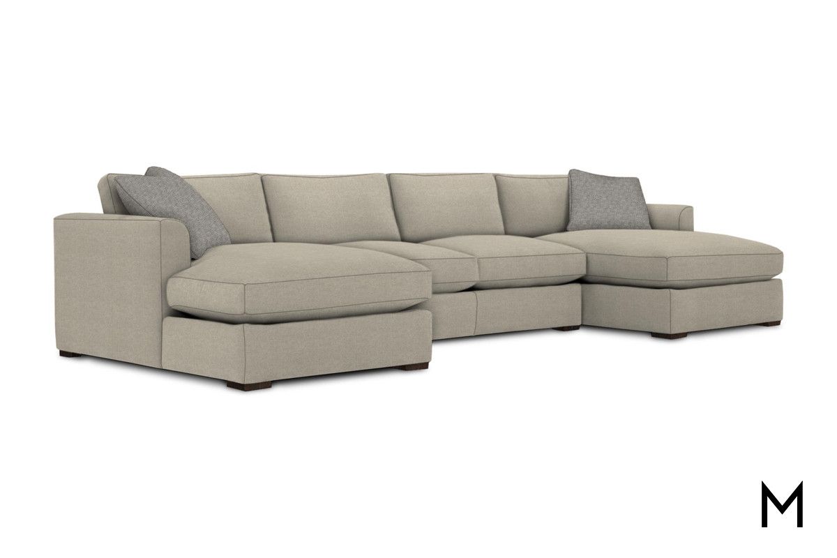 Double Chaise 3 Piece Sectional Sofa Regarding Sofas With Double Chaises (View 7 of 15)
