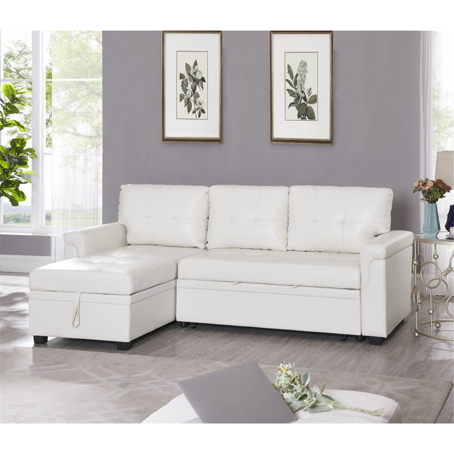 Ebern Designs Allport Sectional Sleeper Sofa With Pull Out Bed, Reversible  Sleeper Sectional Sofa Bed | Wayfair Inside Reversible Pull Out Sofa Couches (View 9 of 15)