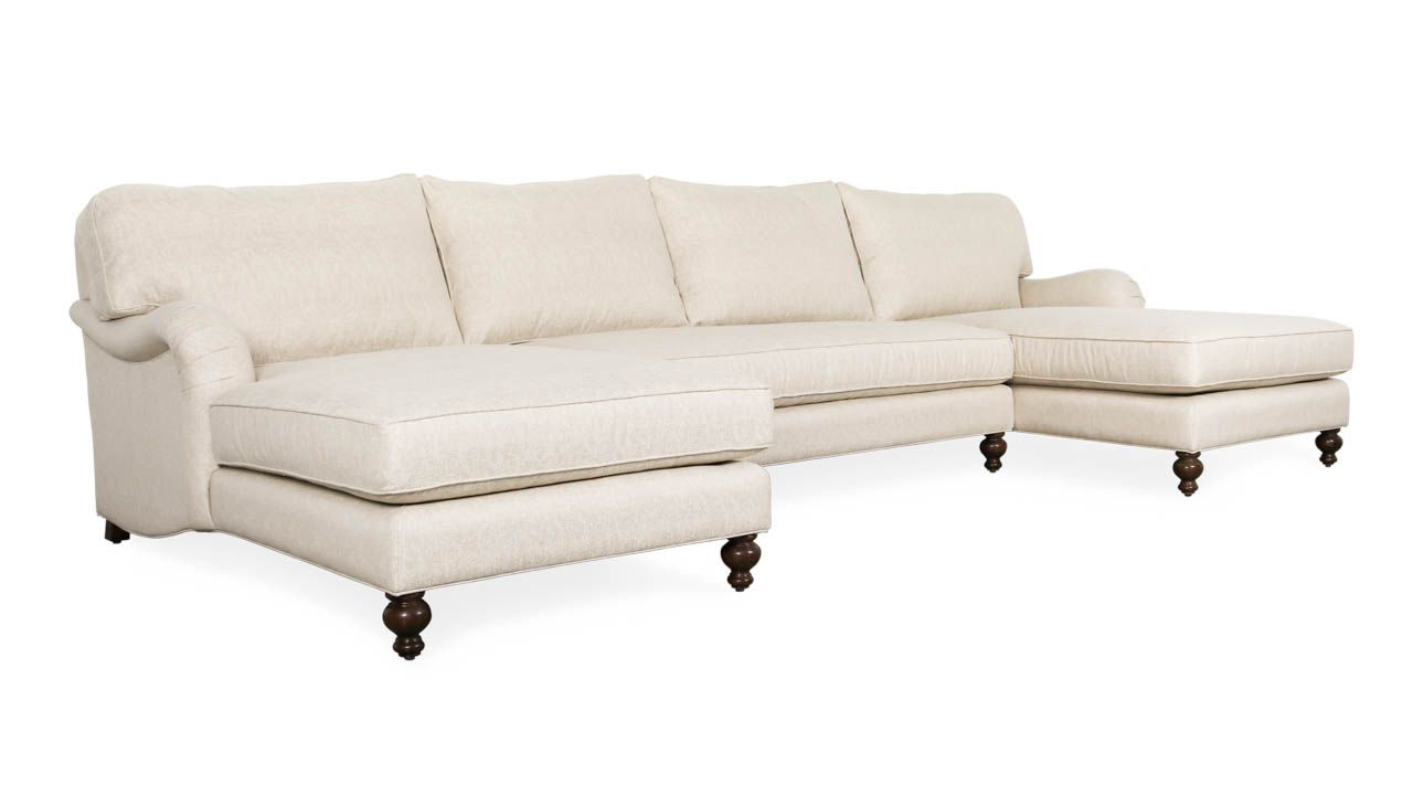 English Arm Pillow Back Double Chaise Sectional Sofa Pertaining To Pillowback Sofa Sectionals (View 12 of 15)