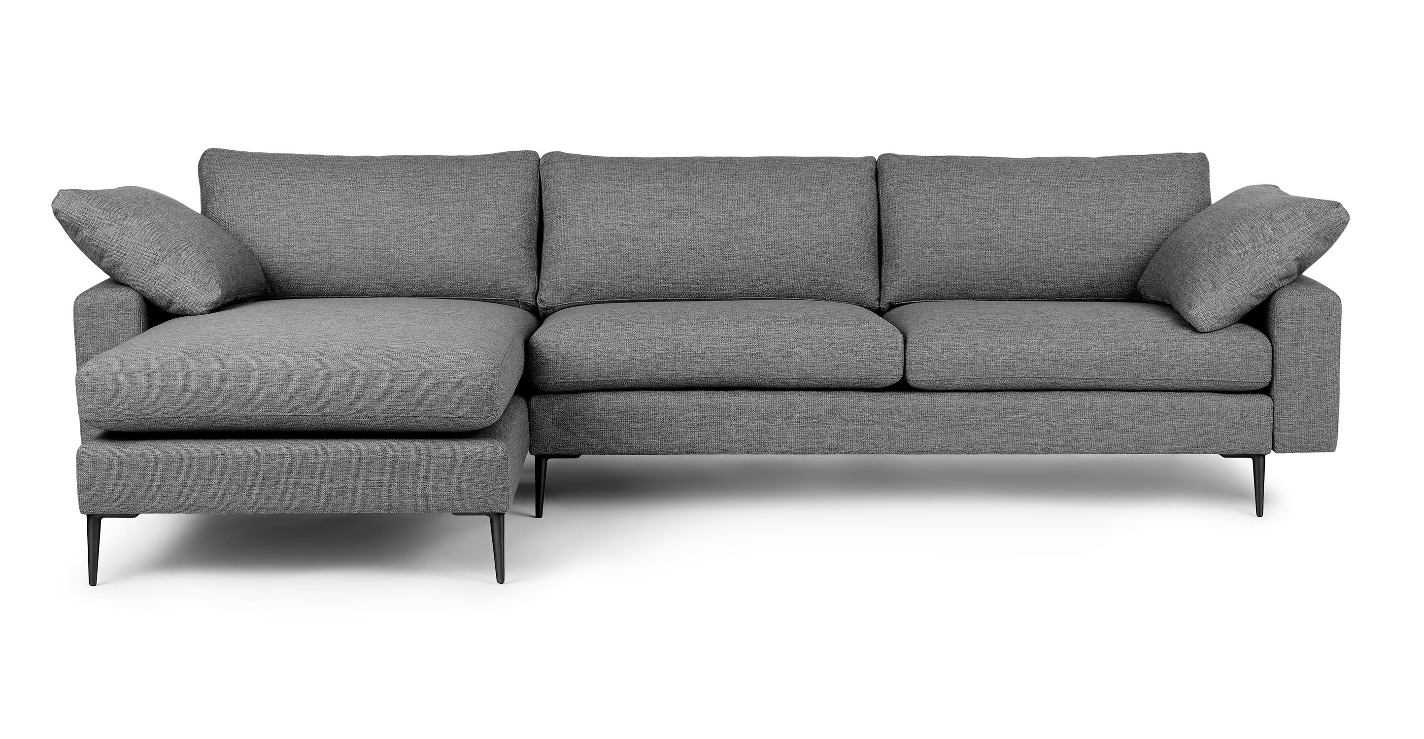 Gravel Gray Reversible Fabric Sectional | Nova | Article For Reversible Sectional Sofas (Photo 4 of 15)