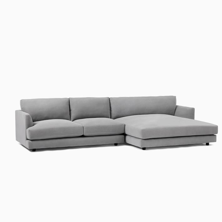 Haven 2 Piece Double Wide Chaise Sectional (127"–151") | West Elm Within Sofas With Double Chaises (Photo 13 of 15)