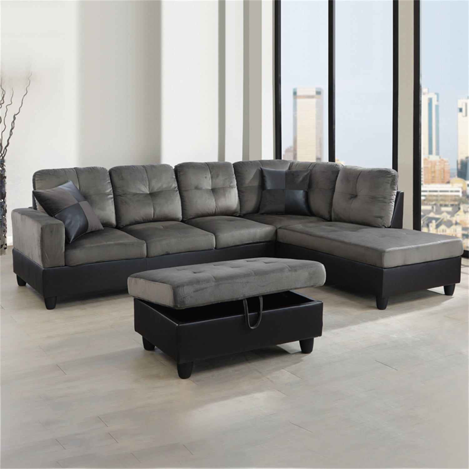 Hommoo Sectional Sofa, Free Combination Sectional Couch, Small L Shaped Sectional  Sofa, Modern Sofa Set For Living Room, Taupe(Without Ottoman) – Walmart With Regard To Free Combination Sectional Couches (View 2 of 15)