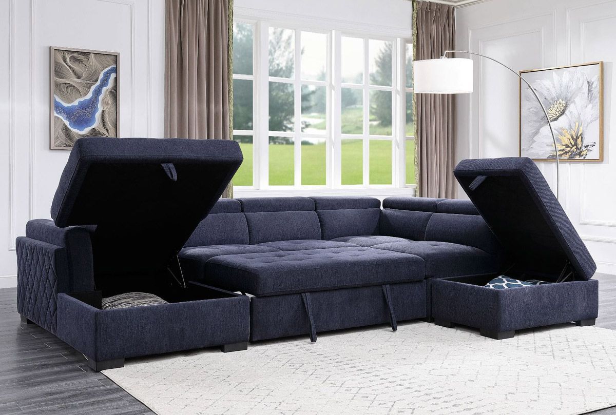 Juliana U Shape Sectional Sleeper Within U Shaped Sectional Sofa With Pull Out Bed (Photo 6 of 15)