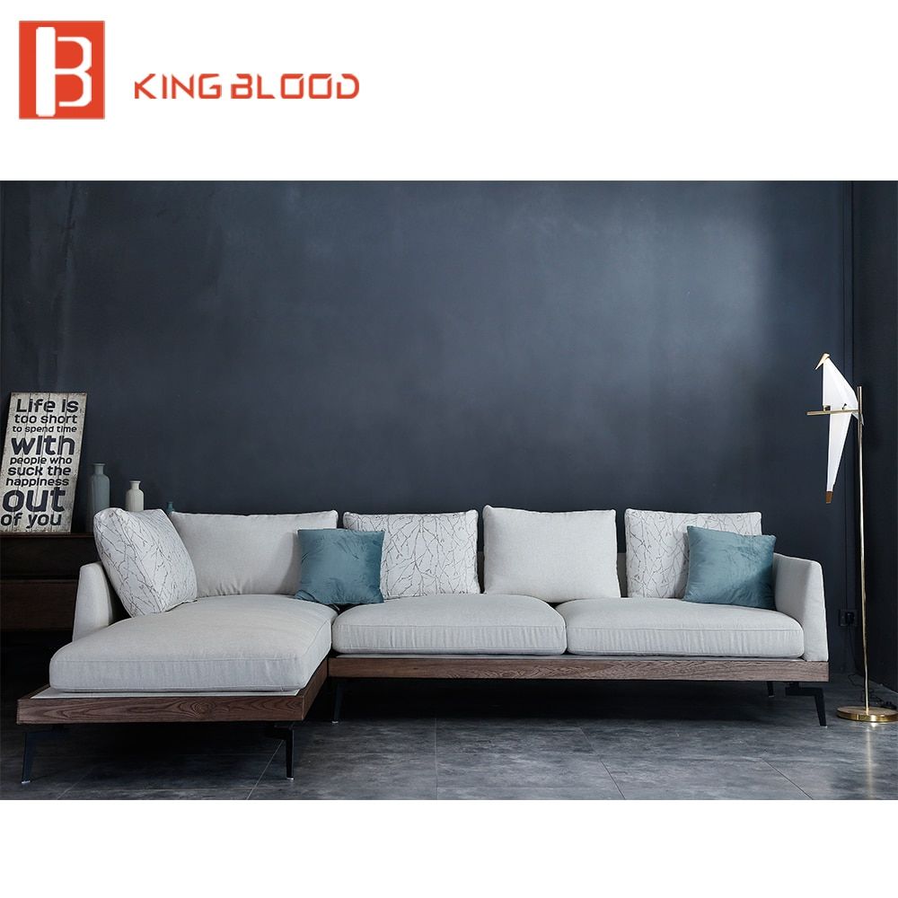 L Shape Modern Wooden Designs Modern Linen Fabric Sofa Set – Living Room  Sofas – Aliexpress Intended For Modern Linen Fabric Sofa Sets (Photo 6 of 15)