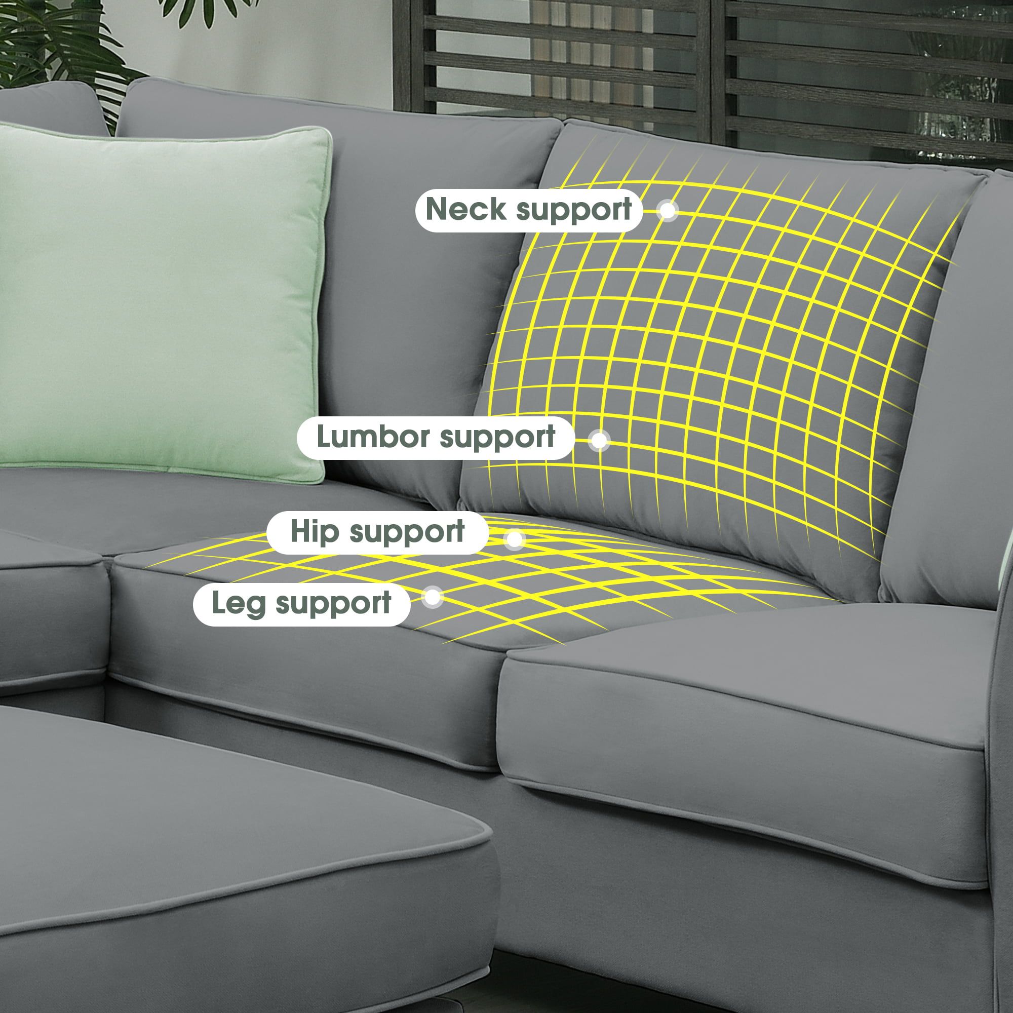 L Shaped Modular Sectional Couch, Kamida 7 Seater Sectional Couch With  Ottoman And 3 Pillows, Modern L Shaped Fabric Upholstered Couch Furniture,  Heavy Duty Sectional Couch For Living Room, Gray – Walmart For 7 Seater Sectional Couch With Ottoman And 3 Pillows (Photo 5 of 15)