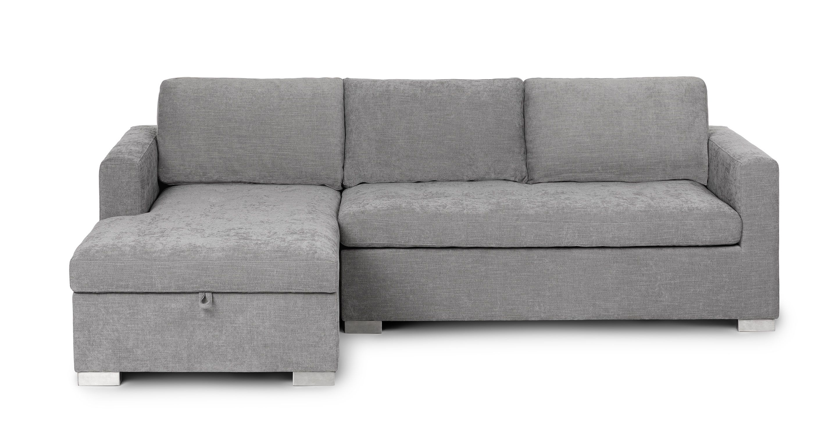 Left Facing Dawn Gray Fabric Sectional Sofa Bed | Soma | Article Inside Left Or Right Facing Sleeper Sectional Sofas (Photo 1 of 15)