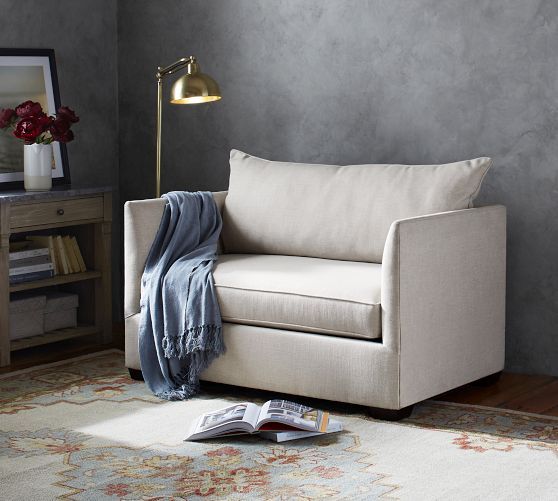 Luna Fabric Twin Sleeper Sofa With Memory Foam Mattress | Pottery Barn Pertaining To Oversized Sleeper Sofa Couch Beds (View 15 of 15)