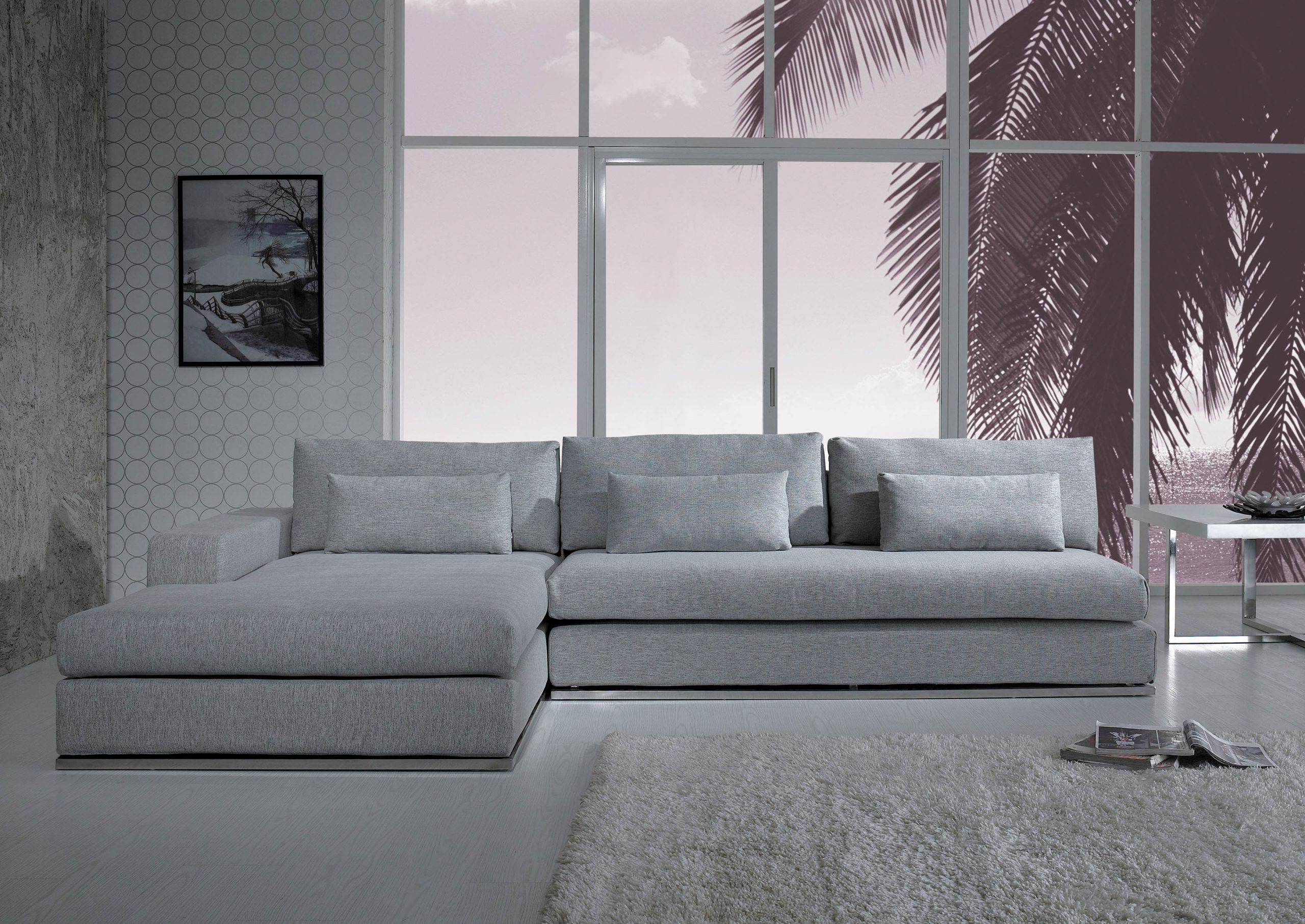 Modern L Shape Sofa – Joy Furniture Within Modern Fabric L Shapped Sofas (Photo 10 of 15)