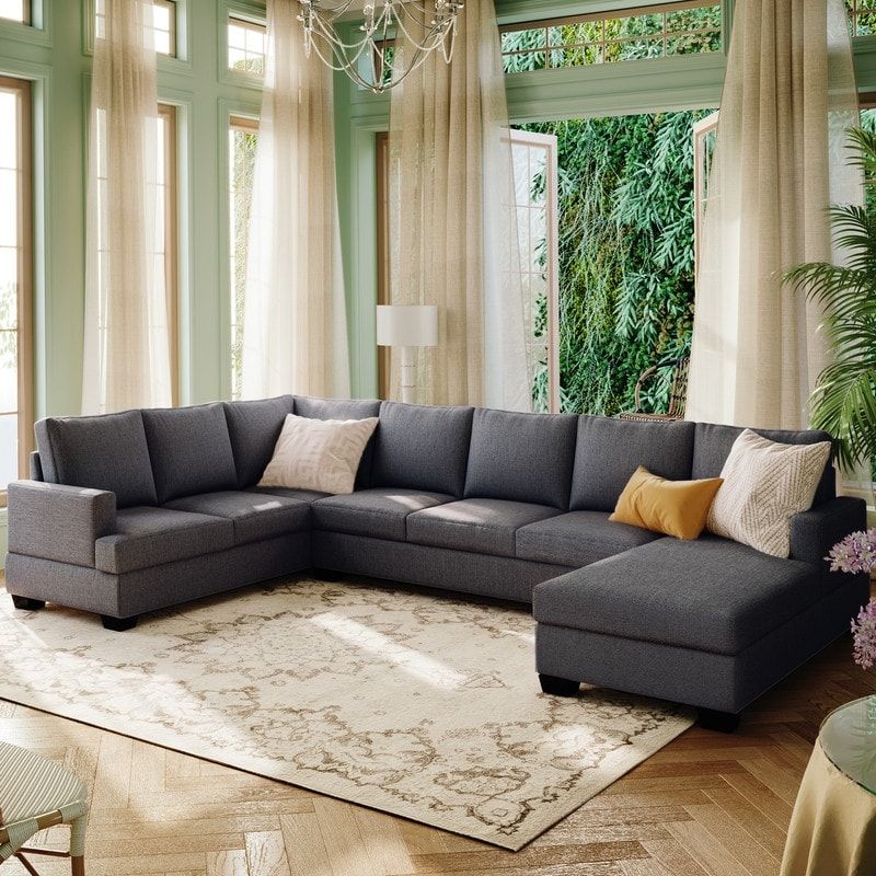 Modern Large Upholstered U Shape Sectional Sofa – – 36723509 With Regard To Sectional Sofa U Shaped (Photo 3 of 15)