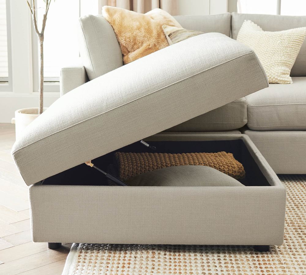 Modular Upholstered Sectional Ottoman | Pottery Barn Regarding Upholstered Modular Couches With Storage (Photo 3 of 15)