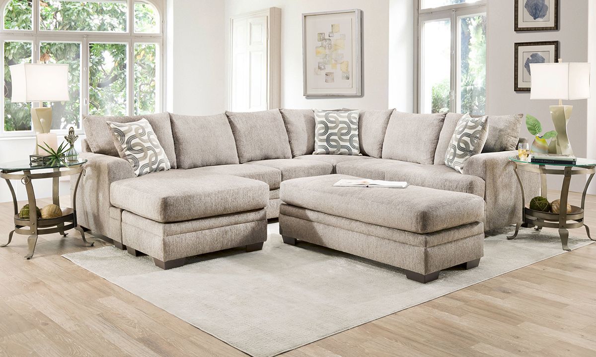 Reversible Chaise Sectional – Croft Sand | The Dump Furniture Outlet Within Sectional Couches With Reversible Chaises (View 10 of 15)