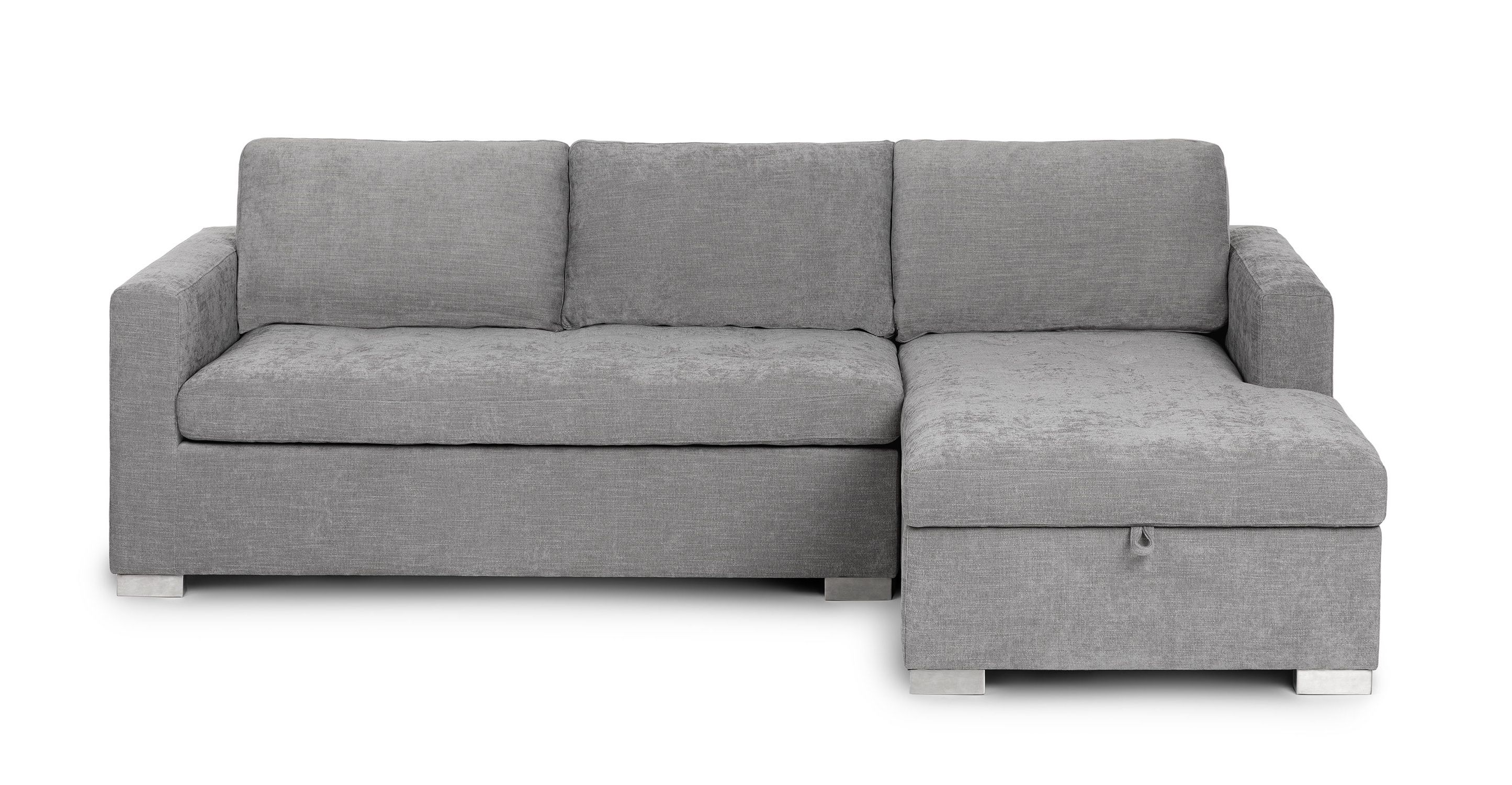 Right Facing Dawn Gray Fabric Sectional Sofa Bed | Soma | Article Within Sofa Beds With Right Chaise And Pillows (View 14 of 15)