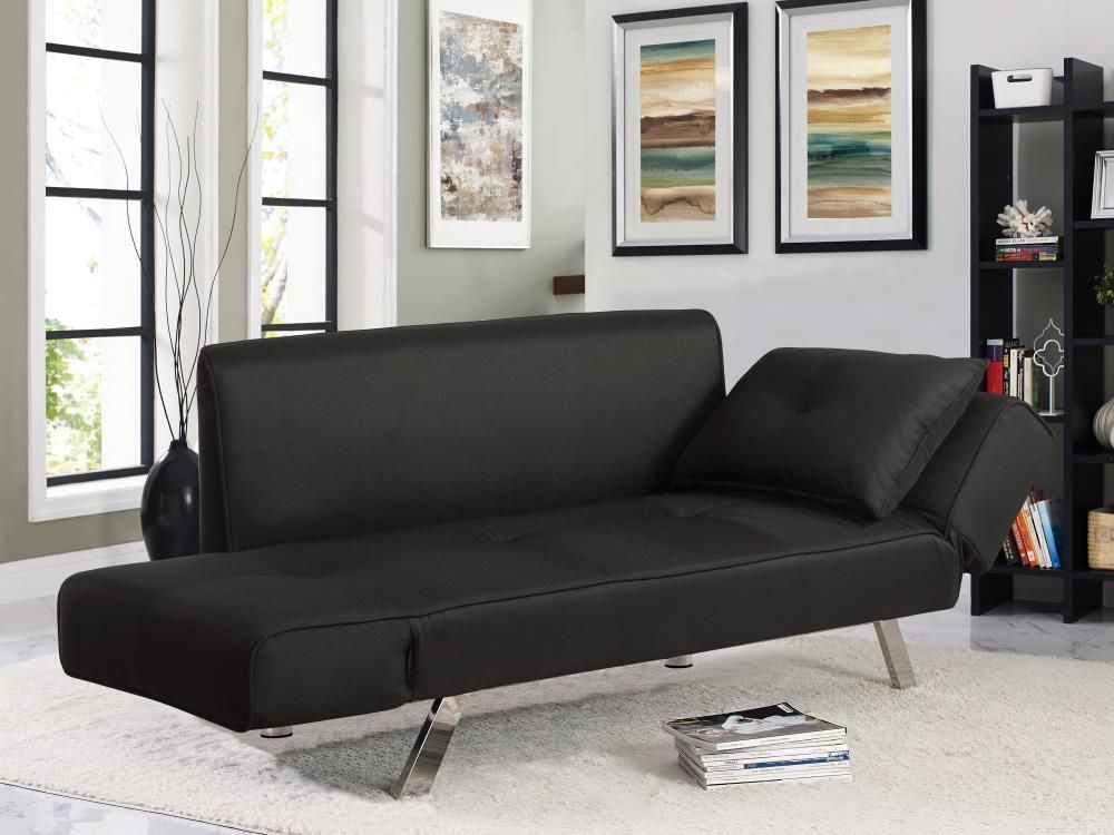 Serta Michigan Black Contemporary/Modern Polyester Twin Sofa Bed In The  Futons & Sofa Beds Department At Lowes With Oversized Sleeper Sofa Couch Beds (View 9 of 15)