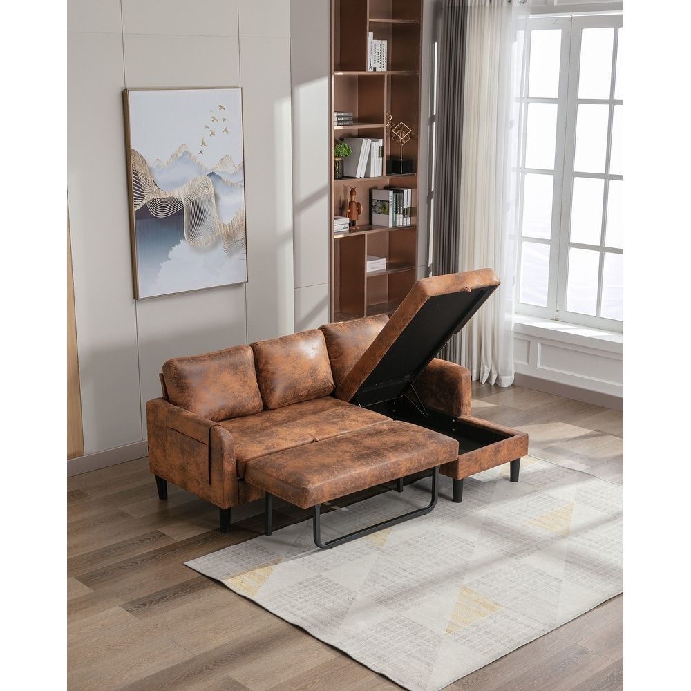 Sleeper Sectional Sofas – Overstock Regarding Convertible Sofas With Matching Chaise (View 11 of 15)