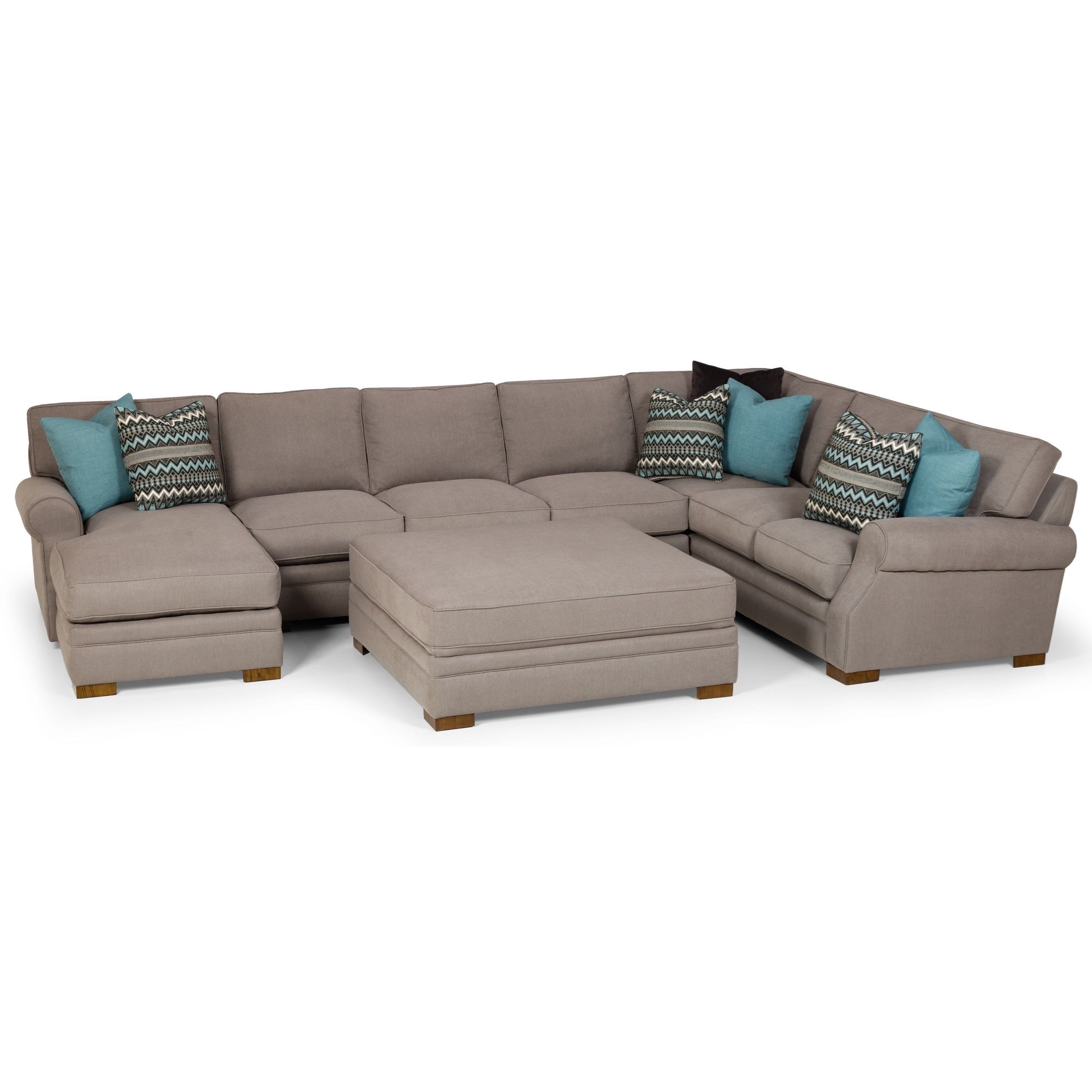 Sunset Home 525 6 Seat U Shape Sectional Sofa With Laf Chaise | Sadler'S  Home Furnishings | Sectional Sofas Regarding 6 Seater Sectional Couches (Photo 9 of 15)