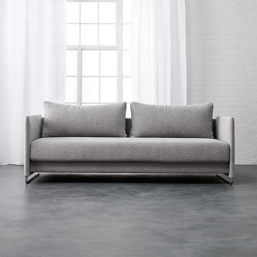 Tandom Modern Light Grey Sleeper Sofa Xl Twin + Reviews | Cb2 Inside Oversized Sleeper Sofa Couch Beds (Photo 13 of 15)