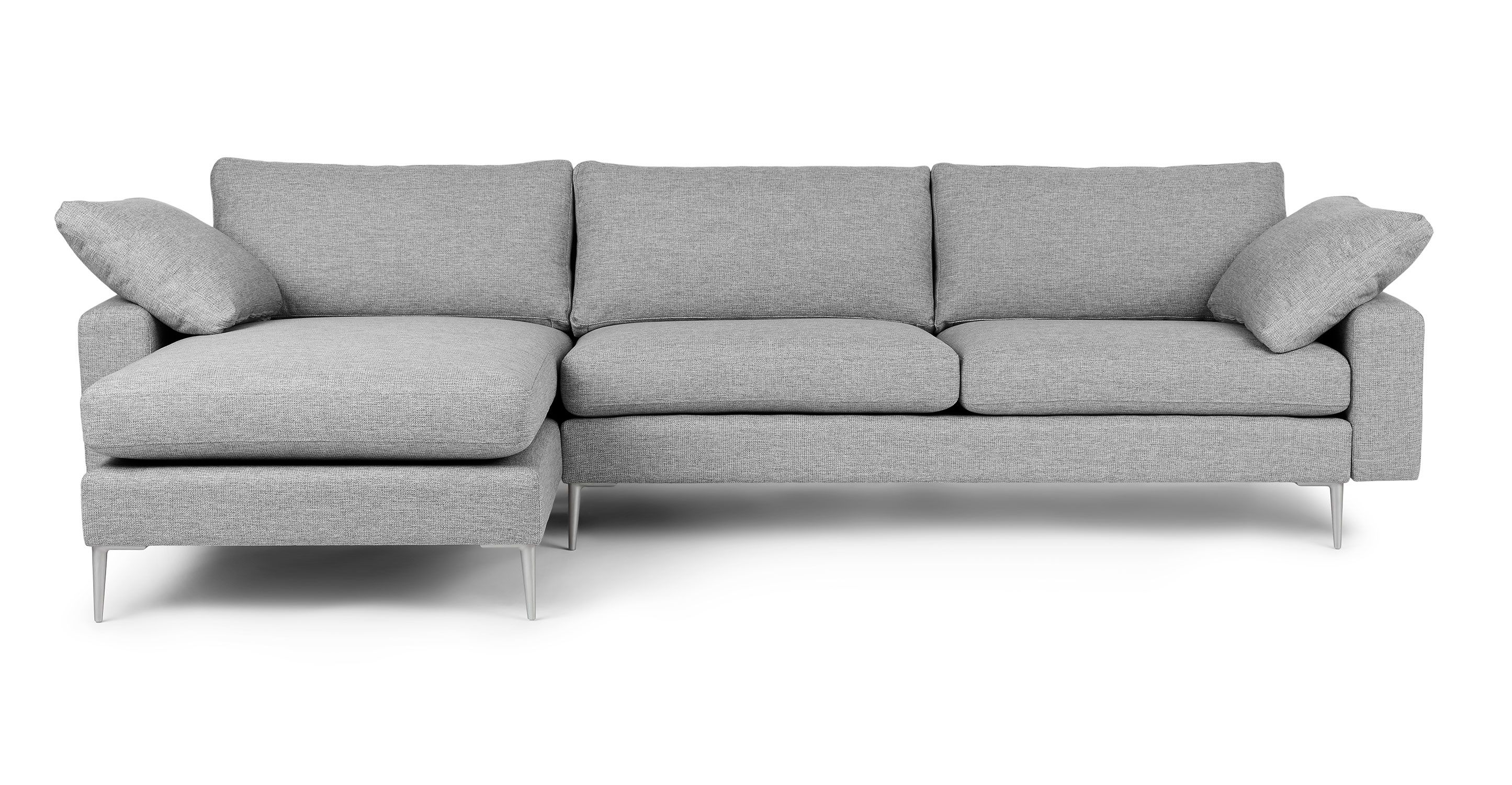 Winter Gray Reversible Fabric Sectional | Nova | Article Pertaining To Reversible Sectional Sofas (Photo 8 of 15)