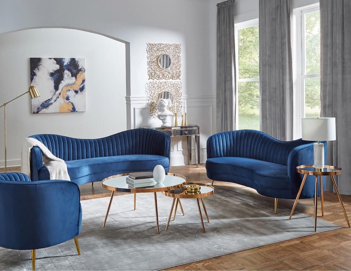 15 Inspiring Design Ideas For A Blue Sofa Living Room – Coas Pertaining To Sofas In Blue (Photo 5 of 15)
