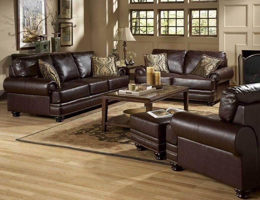 20+ Best Dark Brown Leather Sofa Decorating Ideas And Designs [2023 ] |  Living Room Leather, Brown Leather Living Room Furniture, Leather Sofa Decor Intended For Sofas In Chocolate Brown (Photo 9 of 15)