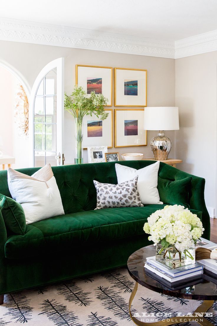 21 Best Green Velvet Sofas And How To Style Them | Green Sofa Living Room,  Green Couch Living Room, Green Sofa Living For Elegant Beige Velvet Sofas (Photo 9 of 15)