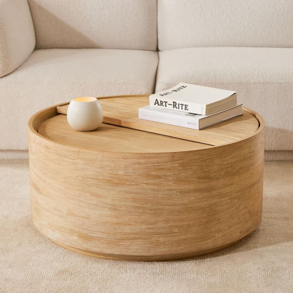 25+ Round Coffee Tables You'Ll Love For Your Home – A Beautiful Mess For Round Coffee Tables With Storage (Photo 4 of 15)