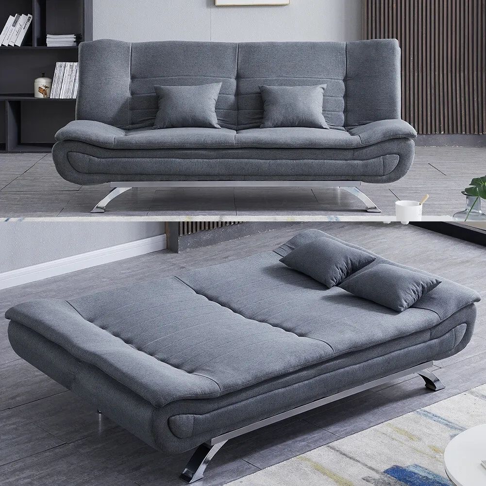 3 Seater Sofas Settee Corner Double Sleeper Sofa Bed Recliner Couch Sofabed  Grey | Ebay Regarding Modern 3 Seater Sofas (View 11 of 15)