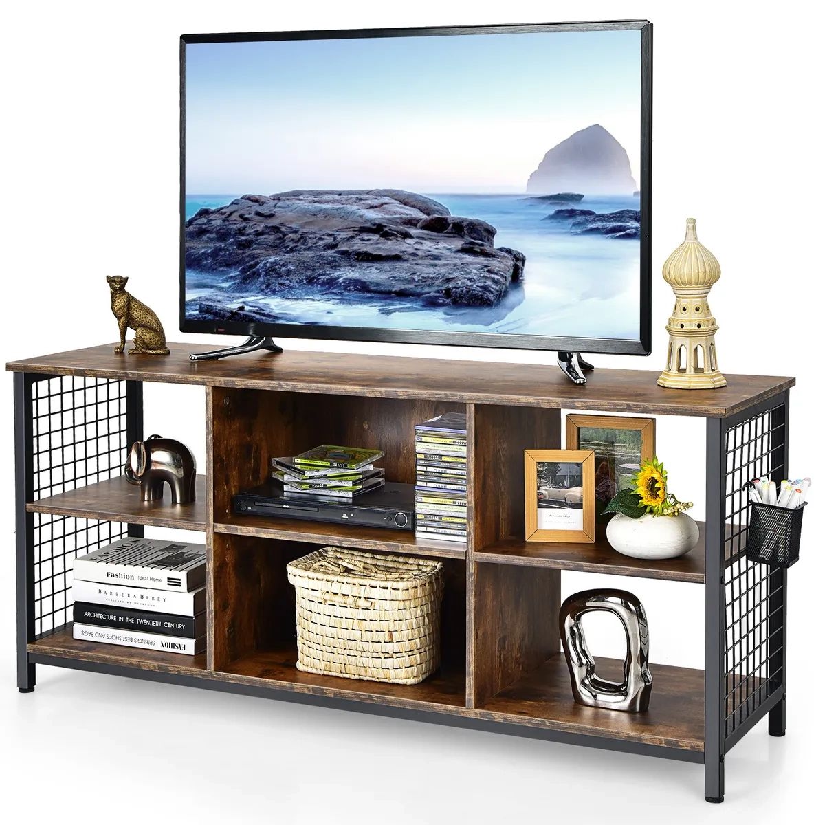 3 Tier Tv Stand For Tv'S Up To 65" Entertainment Media Center W/Storage  Basket | Ebay Regarding Tier Stands For Tvs (Photo 1 of 15)