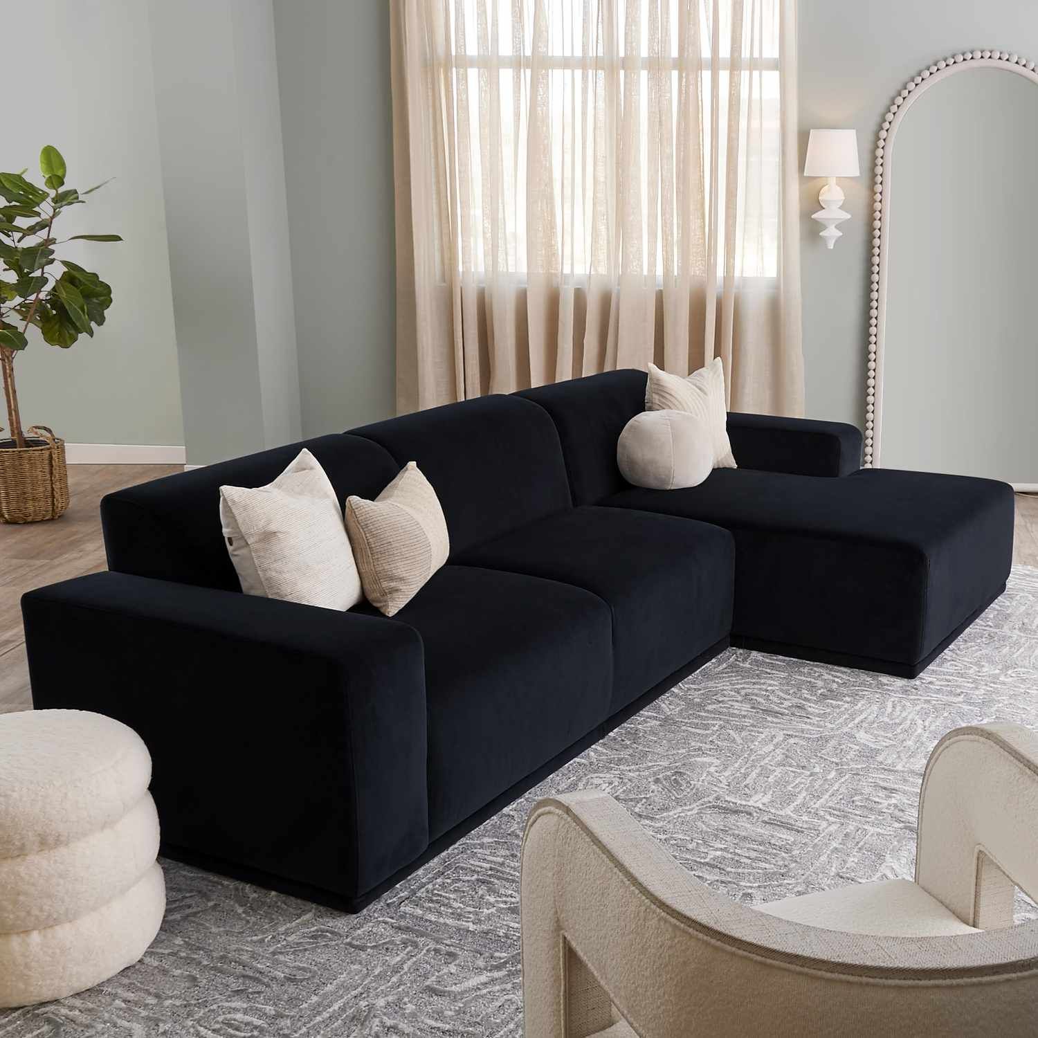 41 Living Room Ideas With Black Couches, From Neutral To Bold With Sofas In Black (Photo 11 of 15)