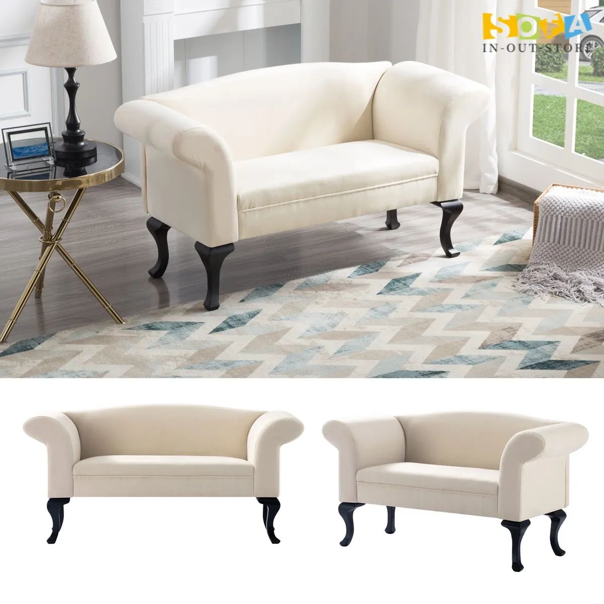 53" Loveseat Upholstered Velvet Sofa Couch 2 Seater Love Seat For Smaller  Spaces | Ebay In Small Love Seats In Velvet (View 6 of 15)