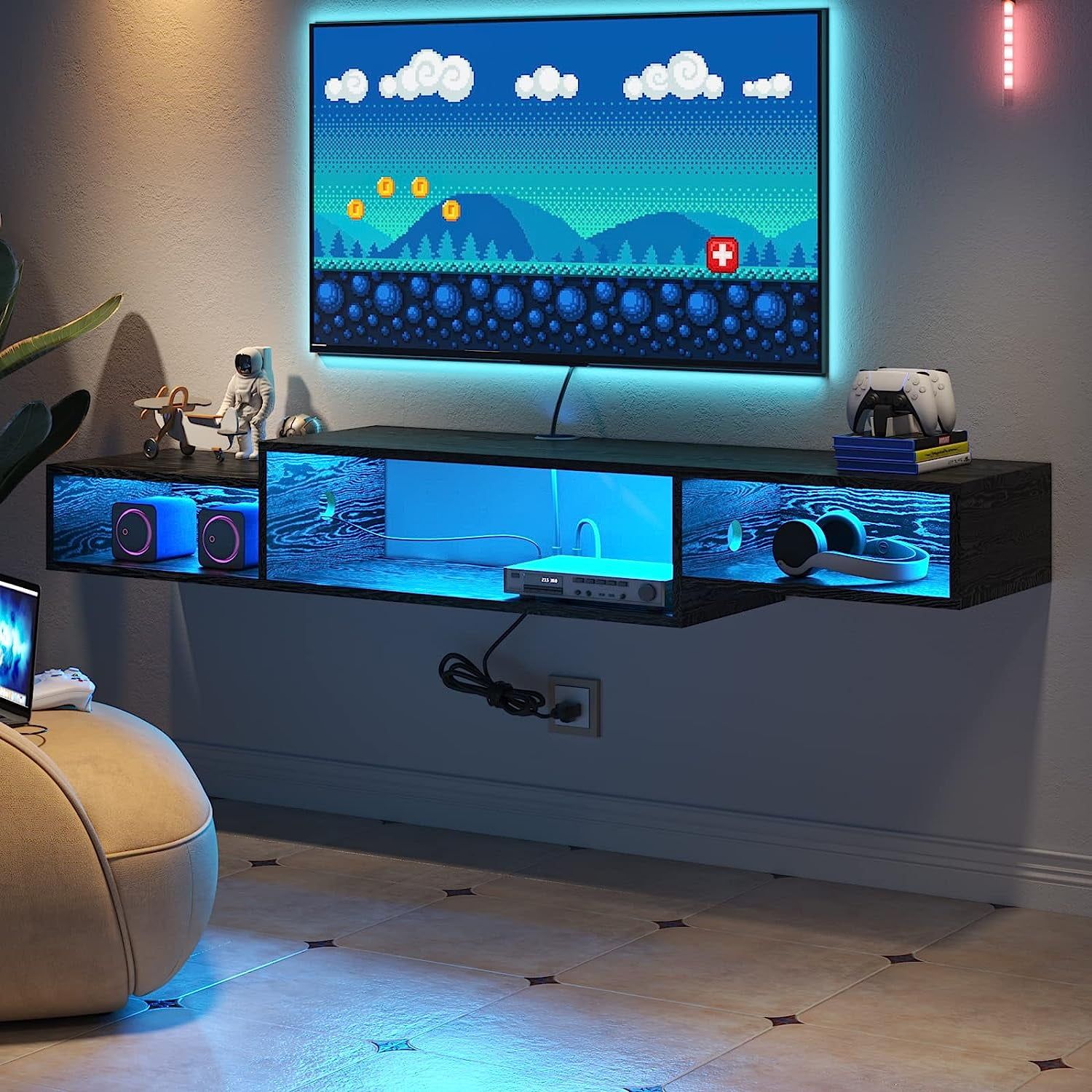 Featured Photo of Tv Stands With Led Lights & Power Outlet