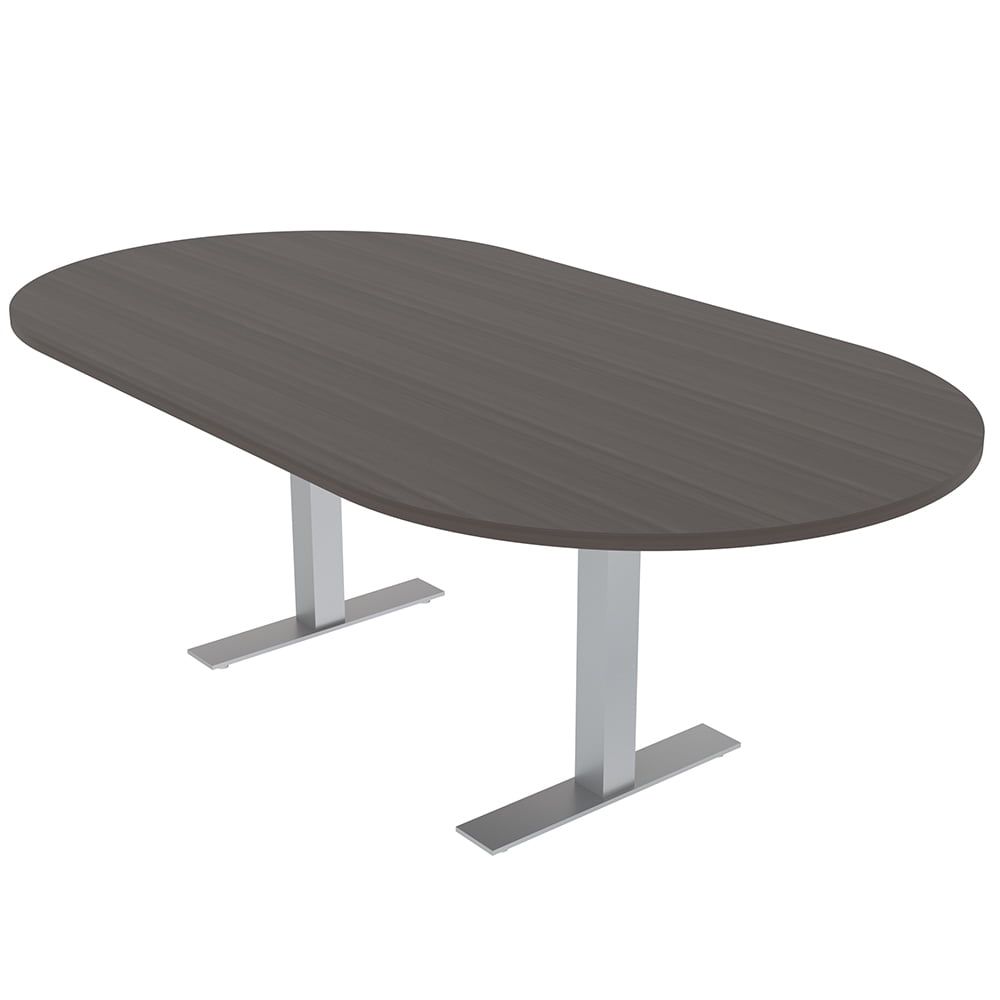 6 Person Racetrack Conference Table Metal T Bases Power And Data Unit –  Walmart Intended For White T Base Seminar Coffee Tables (Photo 3 of 15)