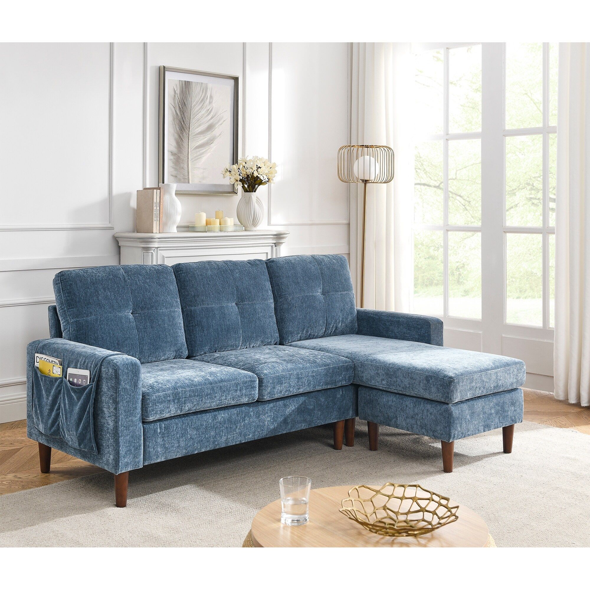 80" Convertible Sectional Sofa Set 3 Seater L Shape Couch Set For Living  Room With Side Pocket And Removable Cushions Sofa – Bed Bath & Beyond –  38372035 For 3 Seat Convertible Sectional Sofas (Photo 11 of 15)