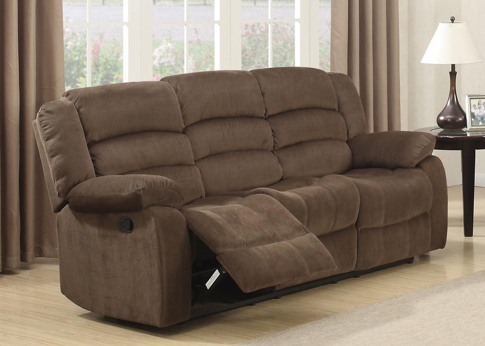 Ac Pacific Bill Modern Brown Velvet Upholstery Living Room Reclining Sofa –  Buy Online On Ny Furniture Outlet Inside Modern Velvet Sofa Recliners With Storage (Photo 14 of 15)