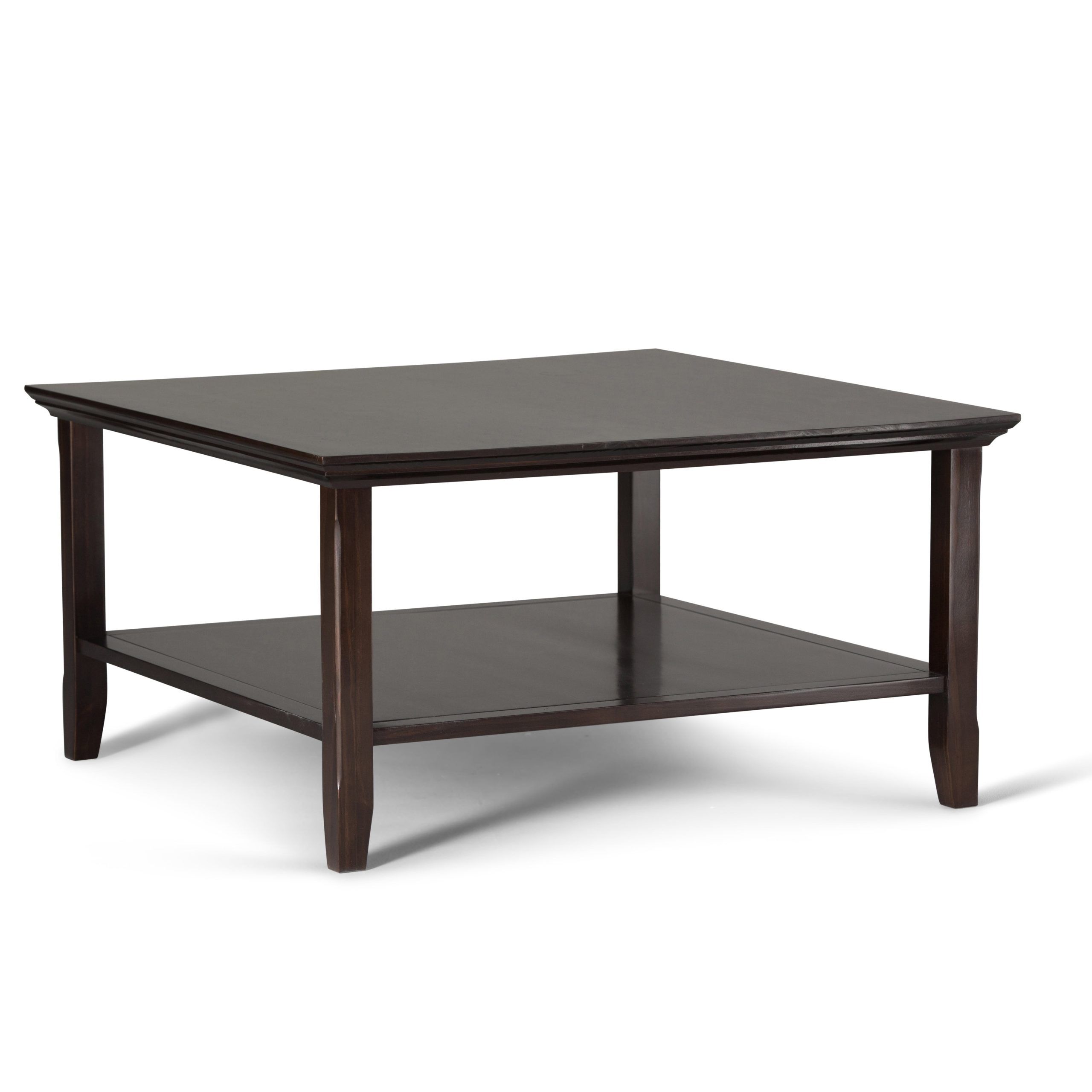 Acadian Solid Wood 36 Inch Wide Square Transitional Coffee Table In  Brunette Brown – Walmart With Regard To Transitional Square Coffee Tables (Photo 1 of 15)