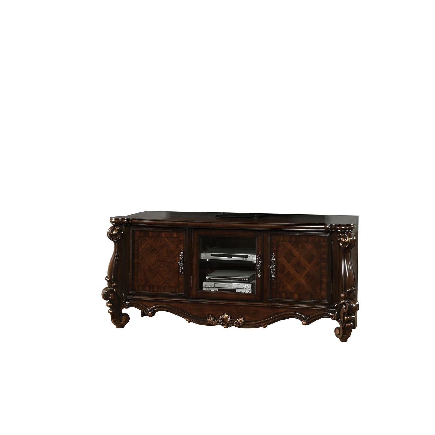 Acme Versailles Cherry Oak Tv Console – On Sale – Bed Bath & Beyond –  21619891 For Versailles Console Cabinets (View 6 of 15)