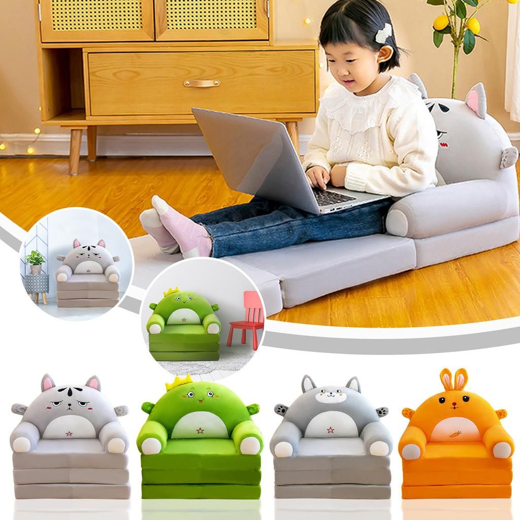 Acquista (Qunide) Cushion Plush Sofa Backrest Armchair 2 In 1 Foldable Sofa  Cute Cartoon Lazy Sofa Flip Open Sofa With Liner Filler | Joom In 2 In 1 Foldable Sofas (View 2 of 15)