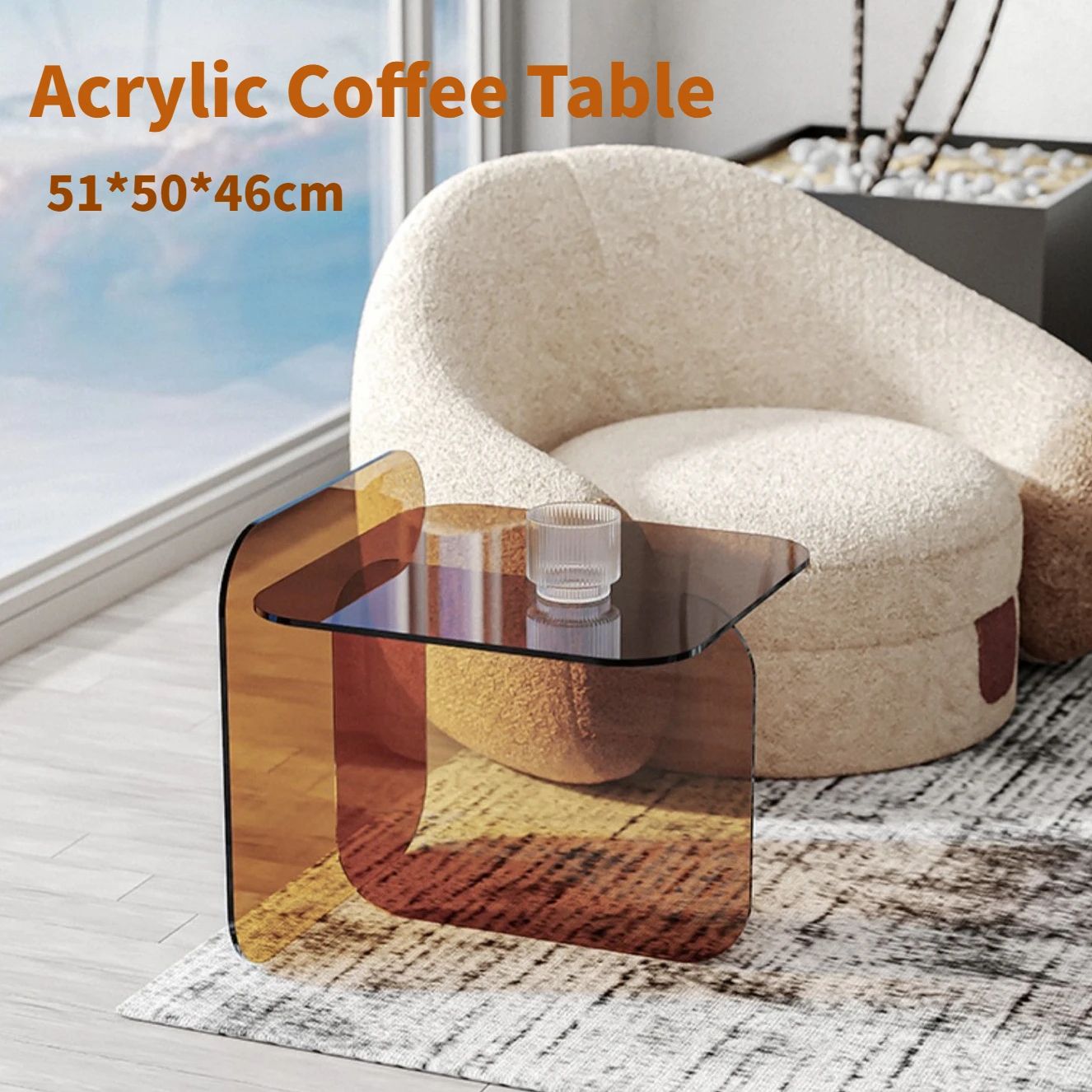Acrylic Transparent Side Table Living Room Coffee Table With Magazine Rack  Bedroom Bedside Table Bed Reading Tables Room Decor For Transparent Side Tables For Living Rooms (View 7 of 15)