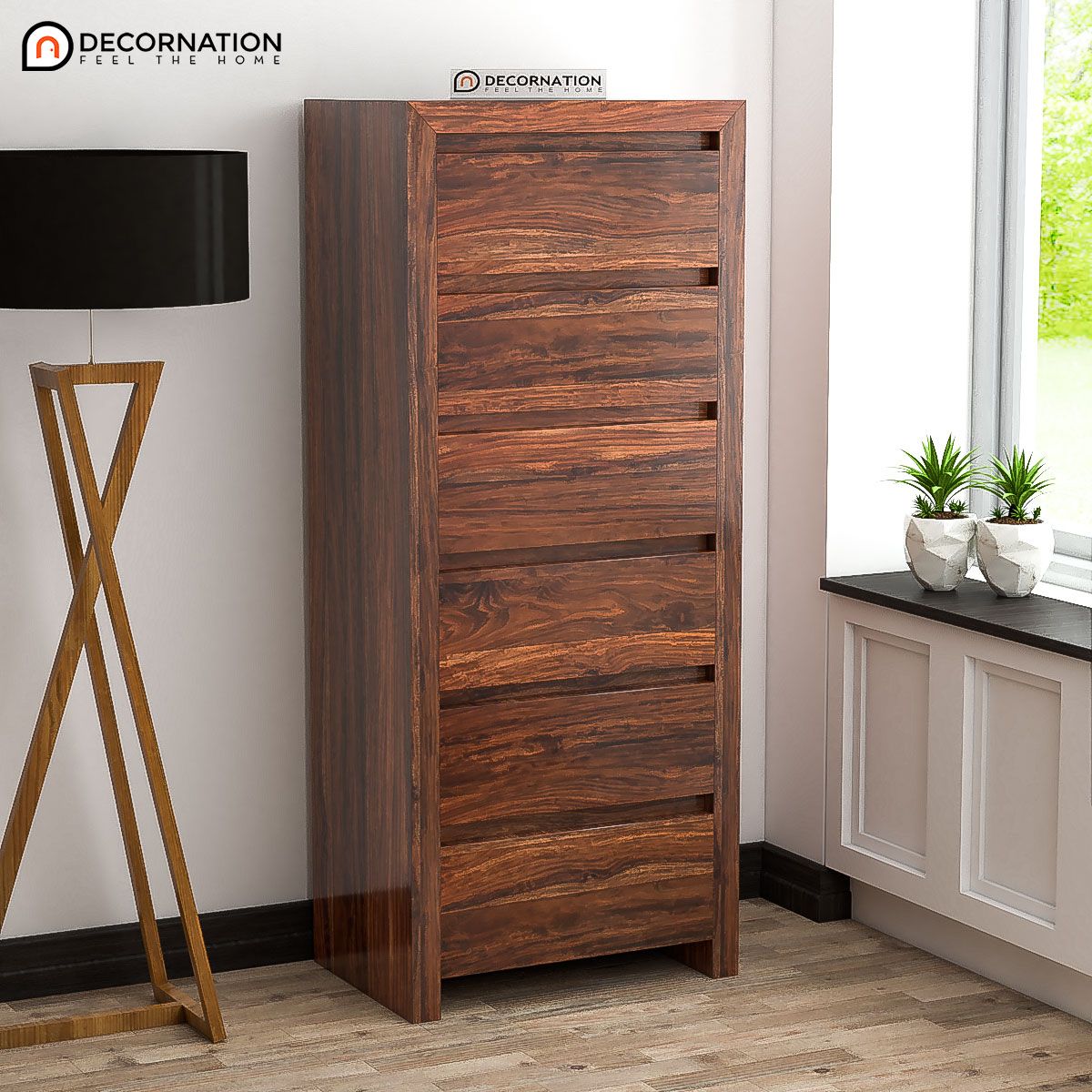 Adara Wooden Storage Cabinet – Natural Finish – Decornation With Regard To Wood Cabinet With Drawers (View 6 of 15)