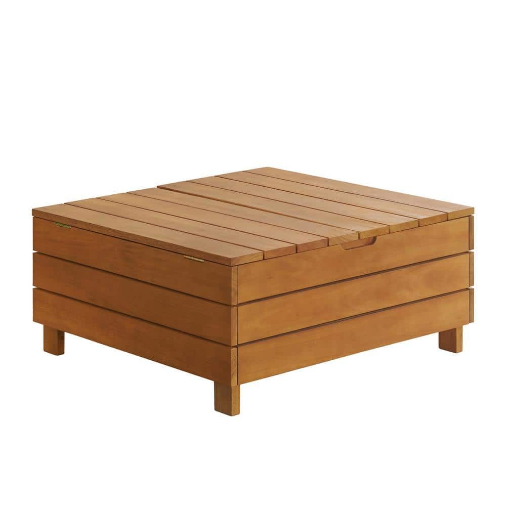 Alaterre Furniture Barton Outdoor Eucalyptus Wood Coffee Table With Lift  Top Storage Compartment, Brown 80 Owd Stcthd – The Home Depot Intended For Outdoor Coffee Tables With Storage (View 6 of 15)