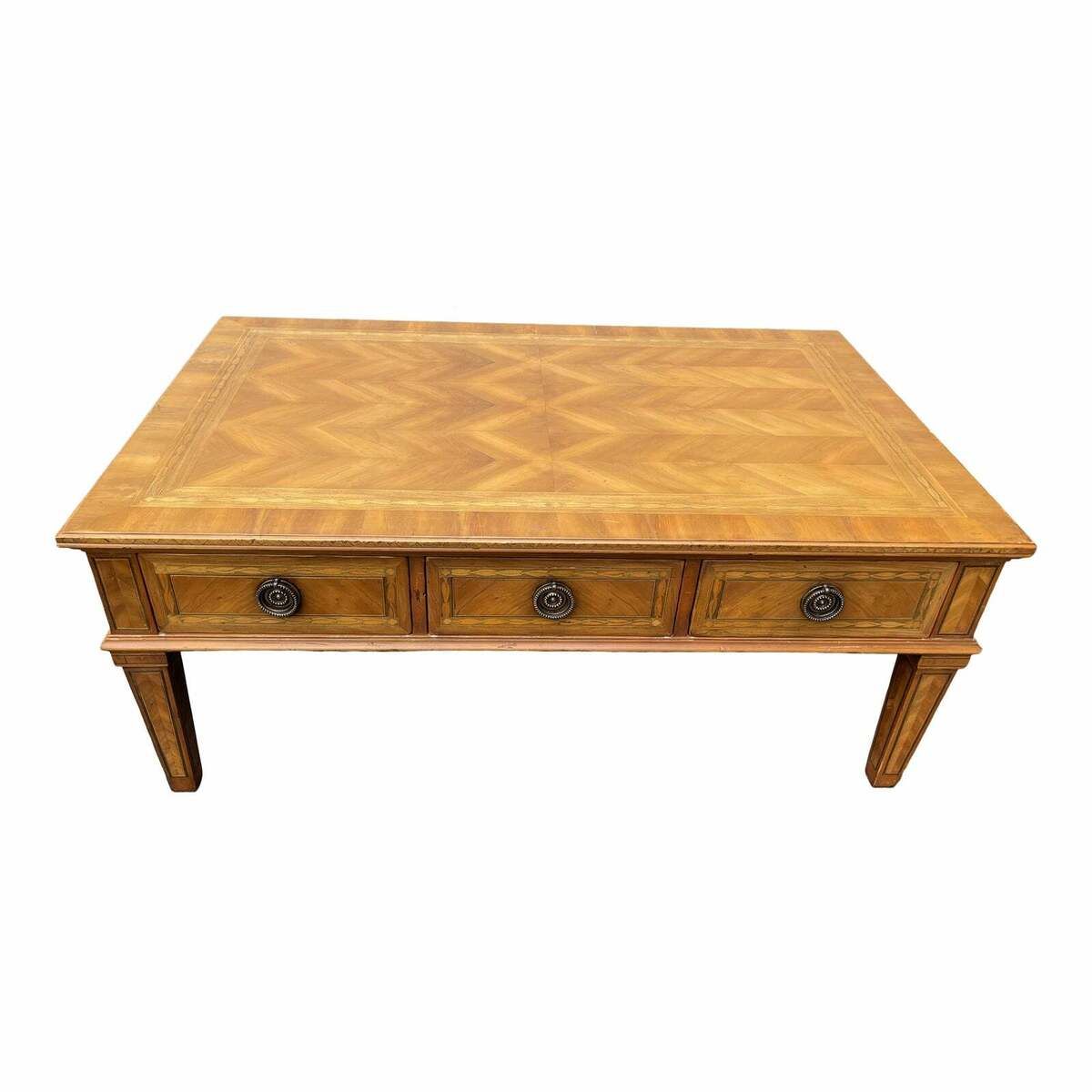 Alfonso Marina Ebanista Rectangular Inlaid Fruitwood Coffee Table | Ebay Throughout Pemberly Row Replicated Wood Coffee Tables (View 3 of 11)